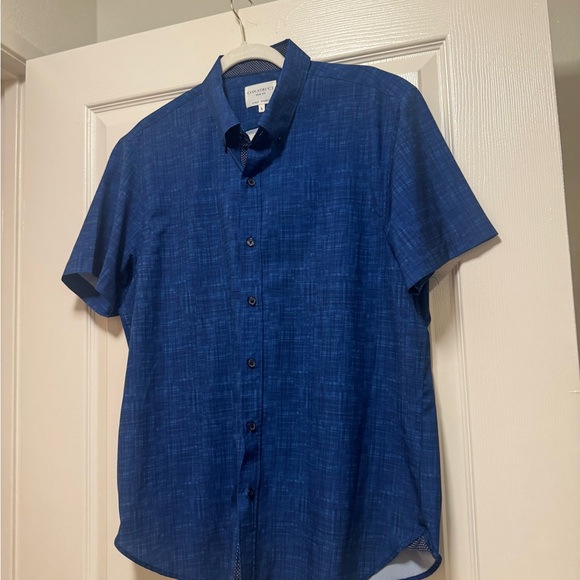 Construct Slim Fit Four-Way Stretch Performance Chambray Shirt - Picture 6 of 15